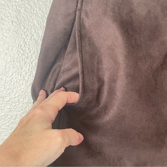 NWT J. Crew Faux Suede A-line Mini Skirt in Brown / Deep Chocolate Size 8 - Picture 6 of 9